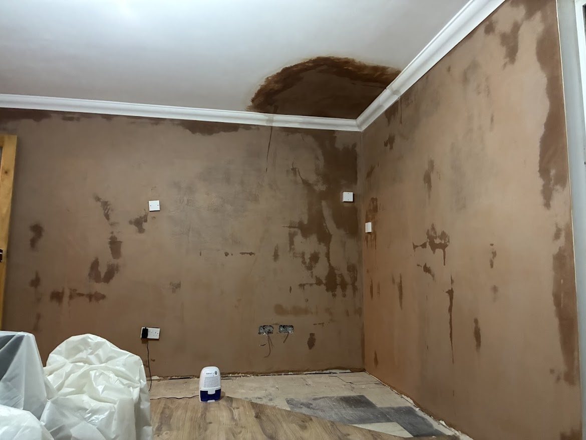Before plastering work showing unfinished walls